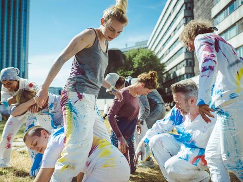 Kunstaktion der Buntmacher am Kopp