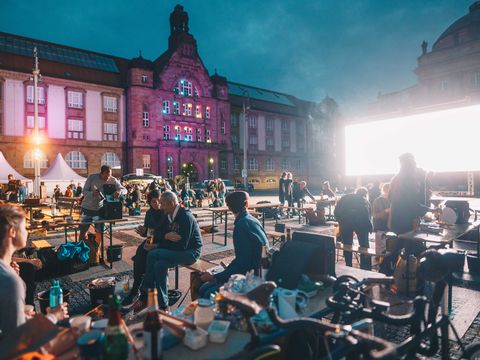 city barbecue on the theatre square